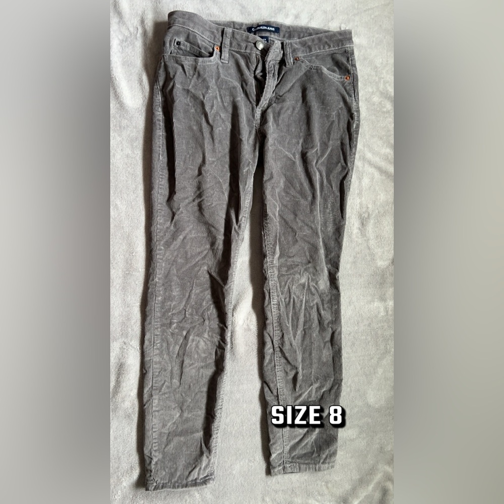 Gray corduroy Calvin Klein skinny jeans. Size 8.
